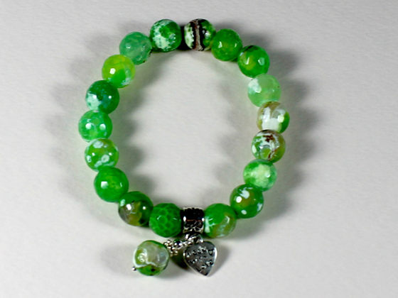 bracelet en agate verte clair